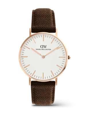 Daniel Wellington DW Watch Classic Brown Canvas Rose Gold 40mm