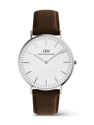 Daniel Wellington DW Watch Classic Brown Canvas Silver 40mm