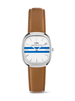 Daniel Wellington DW Watch Cort Tan Brown Leather White-Blue Silver 30mm