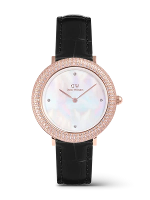 Daniel Wellington DW Watch Crystalline Bezel Black Croc Rose Gold