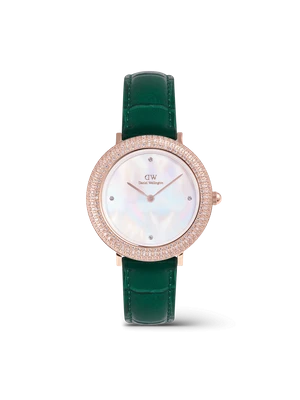 Daniel Wellington DW Watch Crystalline Bezel Green Croc Rose Gold