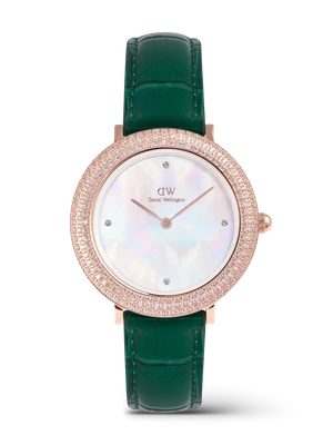 Daniel Wellington DW Watch Crystalline Bezel Green Croc Rose Gold
