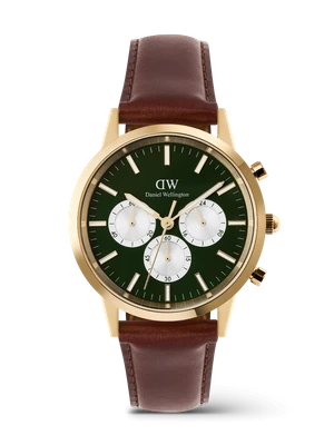 Daniel Wellington DW Watch Iconic Chronograph St Mawes Emerald Panda Gold