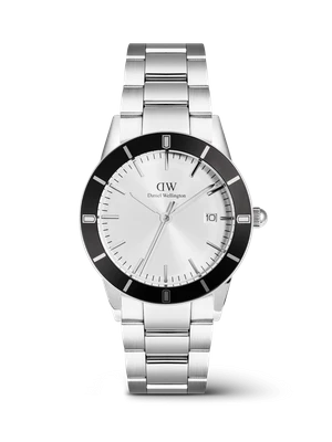 Daniel Wellington DW Watch Iconic Paradigma Link Black Bezel Silver