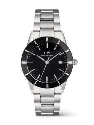 Daniel Wellington DW Watch Iconic Paradigma Link Black Enamel 40mm MIC srebrny