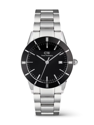 Daniel Wellington DW Watch Iconic Paradigma Link Black Enamel Silver