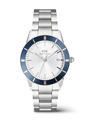 Daniel Wellington DW Watch Iconic Paradigma Link Blue Bezel Silver