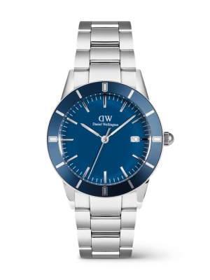 Daniel Wellington DW Watch Iconic Paradigma Link Blue Enamel 40mm MIC Silver