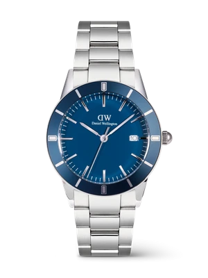 Daniel Wellington DW Watch Iconic Paradigma Link Blue Enamel Silver