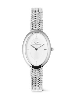 Daniel Wellington DW Watch Juliette Braided Mesh White Sunray Silver