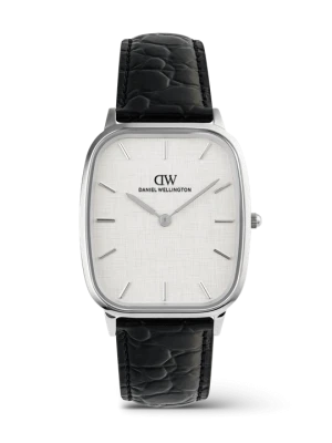 Daniel Wellington DW Watch Marlon Black Croc Belly Linen Silver 32mm