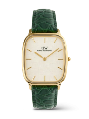Daniel Wellington DW Watch Marlon Green Croc Belly Linen Gold 32mm