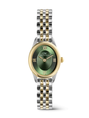 Daniel Wellington DW Watch Ophelia Mini Beans Link Emerald Two Tone 20mm Gold