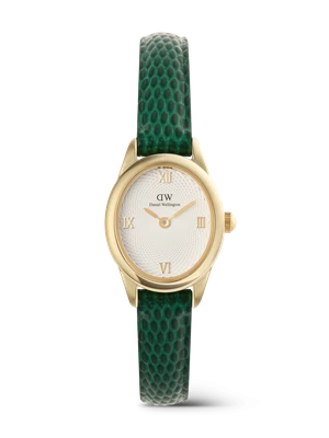 Daniel Wellington DW Watch Ophelia Mini Green Lizard White Guilloché Gold