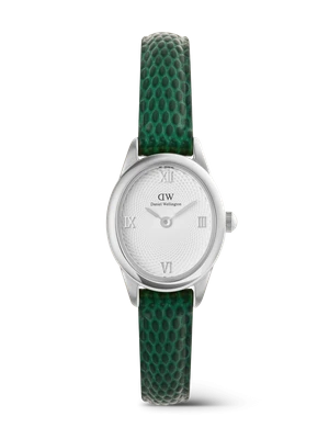 Daniel Wellington DW Watch Ophelia Mini Green Lizard White Guilloché Silver