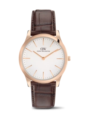 Daniel Wellington DW Watch Pathfinder Brown-Croc Frost-White Rose Gold 39mm