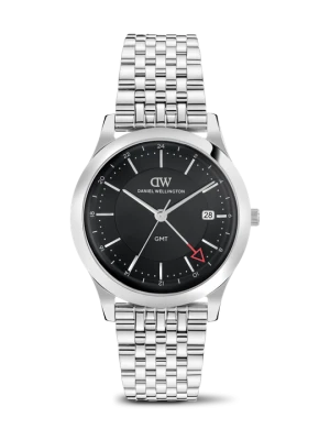 Daniel Wellington DW Watch Pathfinder GMT 7-Link Black Silver 39mm