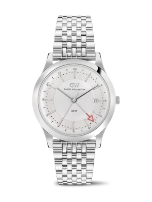Daniel Wellington DW Watch Pathfinder GMT 7-Link Frost-White Silver 39mm
