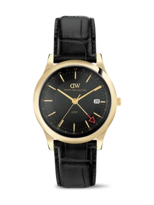 Daniel Wellington DW Watch Pathfinder GMT Black-Croc Black Gold 39mm