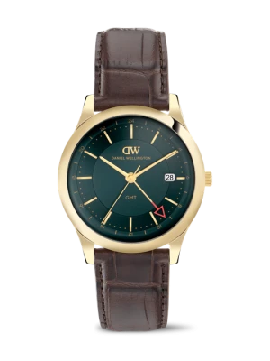 Daniel Wellington DW Watch Pathfinder GMT Brown-Croc Green Gold 39mm