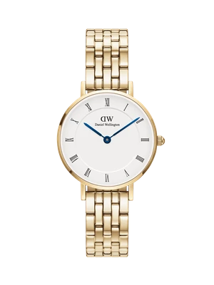 Daniel Wellington DW Watch Petite Roman Numerals 5-Link Gold