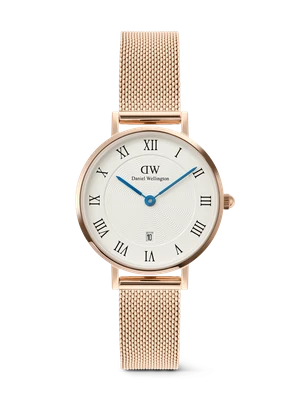 Daniel Wellington DW Watch Petite Roman Numerals Date Rose Gold