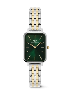 Daniel Wellington DW Watch Quadro 5-link Emerald Two Tone 20x26mm Silver