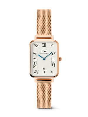 Daniel Wellington DW Watch Quadro Melrose Roman Numerals Date Rose Gold