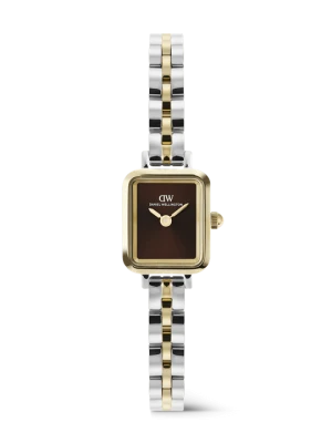 Daniel Wellington DW Watch Quadro Mini Arch 3-Link Amber Two Tone 15mm Gold