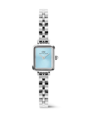 Daniel Wellington DW Watch Quadro Mini Arch 3-Link Ice-Blue Silver 15mm