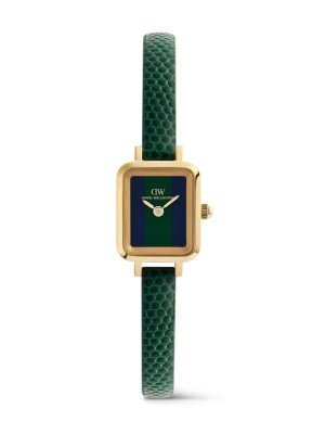 Daniel Wellington DW Watch Quadro Mini Green Lizard Warwick Gold 15mm