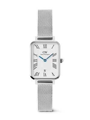 Daniel Wellington DW Watch Quadro Sterling Roman Numerals Date Silver