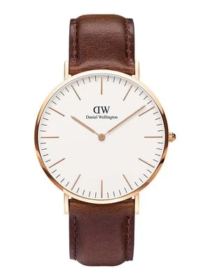 Daniel Wellington zegarek DW00100009 męski kolor brązowy