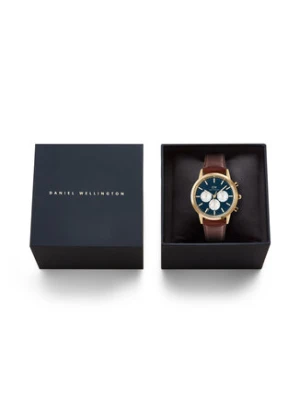 Daniel Wellington Zegarek Iconic Chronograph St Mawes Arctic Panda DW00100875 Brązowy