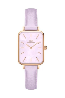 Daniel Wellington zegarek Quadro Lavender damski kolor fioletowy