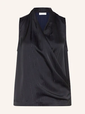 dante6 Top Satynowy Setia W Stylu Kopertowym schwarz