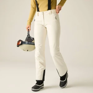 Dare 2b Dare 2b Spodnie narciarskie damskie z membraną z szelkami Diminish Beżowe, Rozmiar: