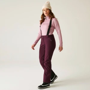 Dare 2b Dare 2b Spodnie narciarskie damskie z membraną z szelkami Diminish Fioletowy, Rozmiar: