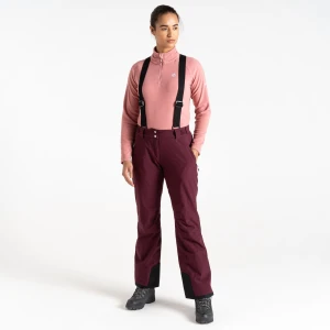 Dare 2b Dare 2b Spodnie narciarskie damskie z membraną z szelkami Effused II Fioletowy, Rozmiar: