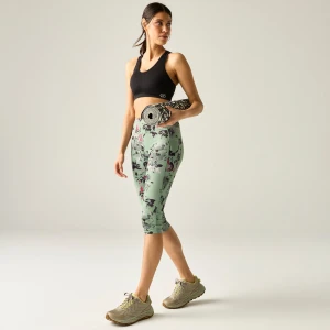 Dare 2b Legginsy sportowe damskie 3 / 4 szybkoschnące Influential II Zielony