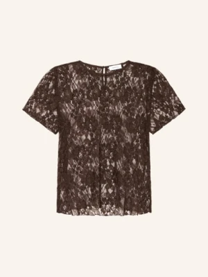 Darling Harbour Bluzka Z Koronki braun