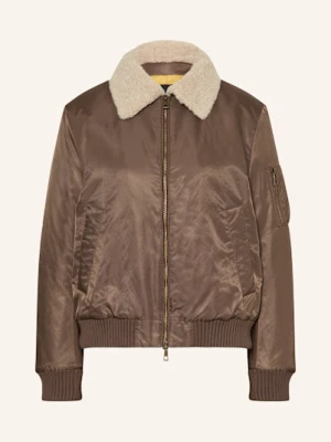 Darling Harbour Bluzon Z Pluszowym Materiałem braun