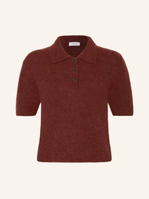 Darling Harbour Dzianinowa Koszulka Polo Z Alpaki braun WOOD BROWN