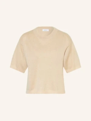 Darling Harbour Dzianinowa Koszulka Z Kaszmiru Z Brokatową Przędzą beige