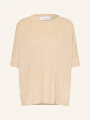 Darling Harbour Dzianinowa Koszulka Z Kaszmiru Z Brokatową Przędzą beige