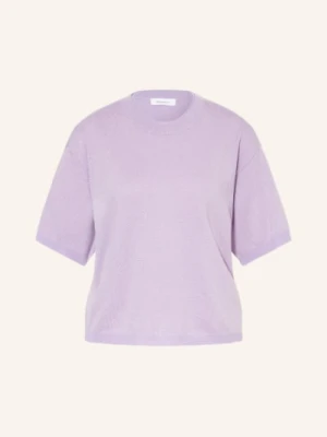 Darling Harbour Dzianinowa Koszulka Z Kaszmiru Z Brokatową Przędzą lila