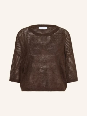 Darling Harbour Dzianinowa Koszulka Z Lnu braun