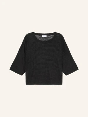 Darling Harbour Dzianinowa Koszulka Z Lnu schwarz