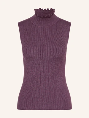 Darling Harbour Dzianinowy Top Z Falbankami lila