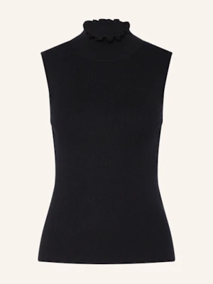Darling Harbour Dzianinowy Top Z Falbankami schwarz